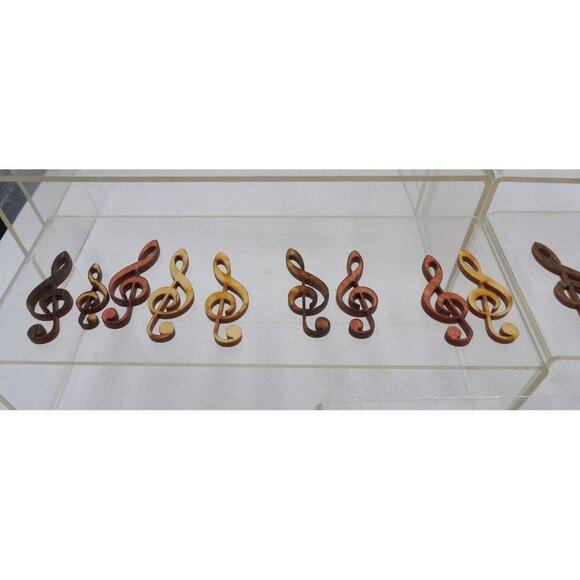 Set Of 4 Large & 10 Small Wood Music Note & Treble Clef Cutouts - Picture 3 of 5